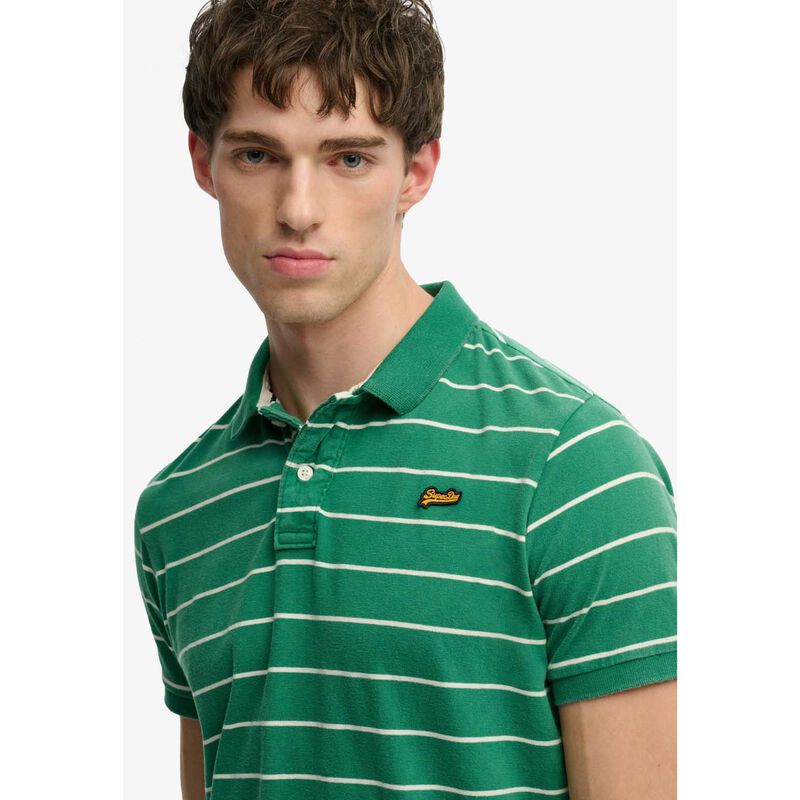 Superdry Vintage Stripe Jersey Polo image number 2
